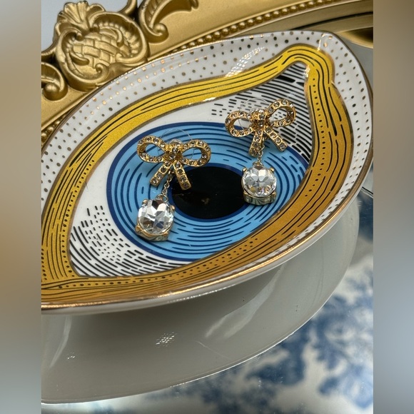 🆕 OSCAR DE LA RENTA 🧿 NWOT Sparkle & Dangling Bow Earrings - Picture 15 of 16